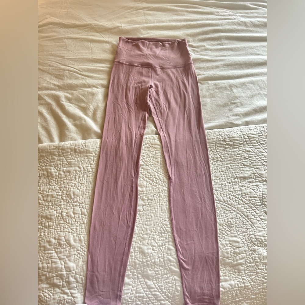 Pink lululemon high rise align leggings, size 4 28” inseam